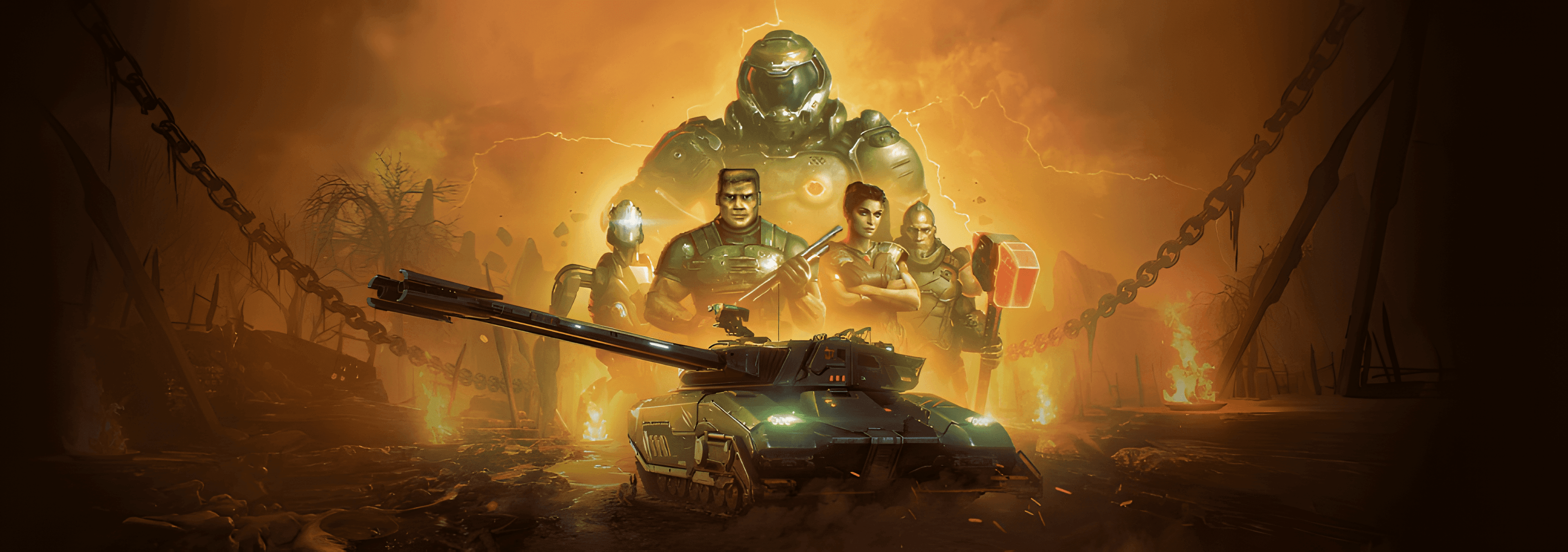 FV225 Mk. BFG и Палач Рока: в World of Tanks стартовал кроссовер с культовой вселенной DOOM